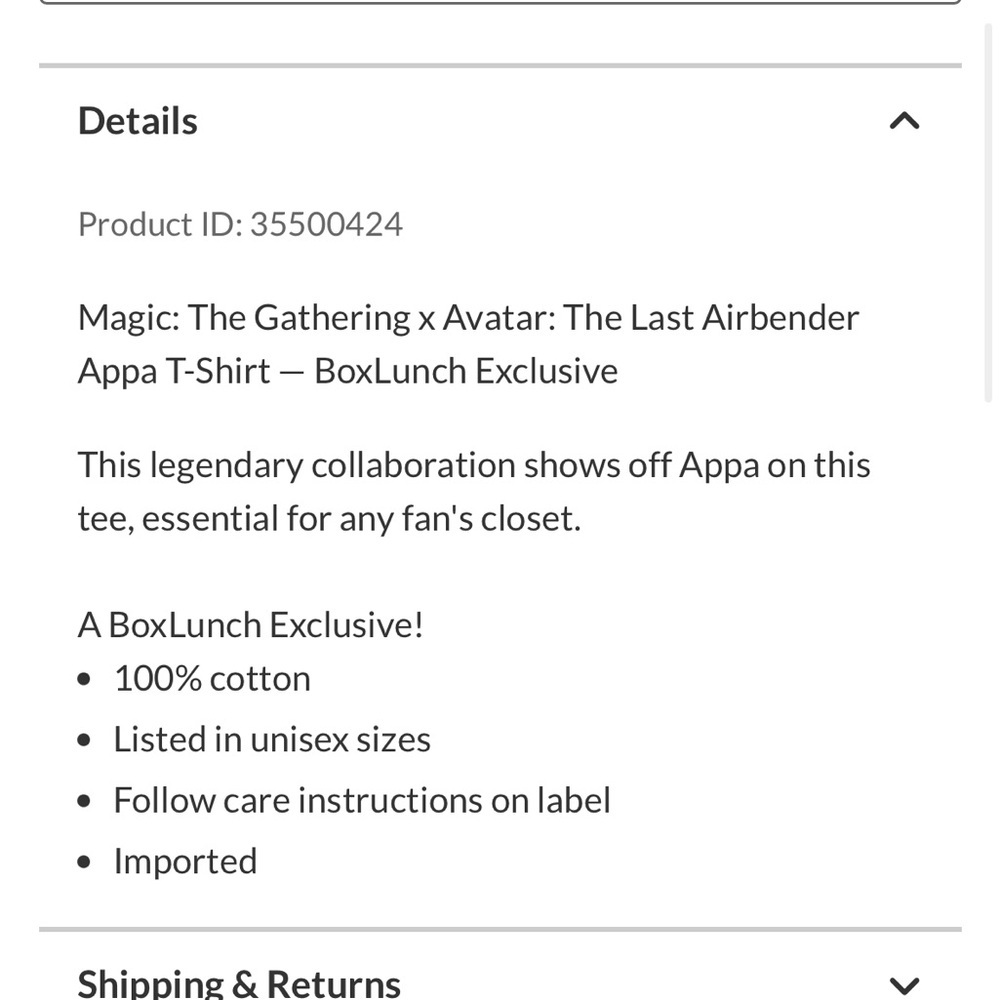 Magic The Gathering x Avatar:  The Last Airbender Appa Shirt New With Tags - Picture 7 of 7